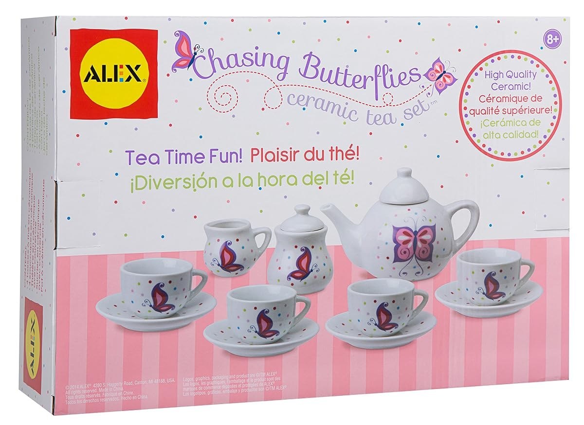 Chasing Butterflies Ceramic Kids Tea Set, 13 Piece — view 2