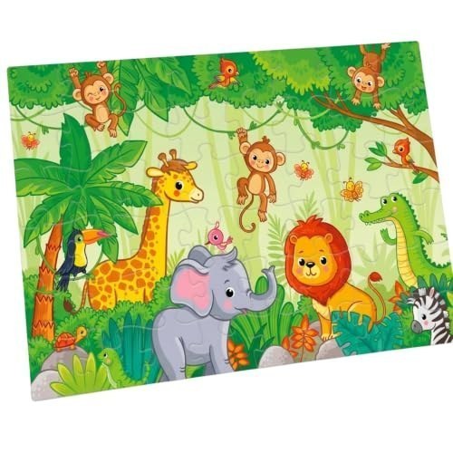 Jungle Safari Giant Floor Puzzle — Animal Puzzles, 48 Pieces
